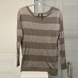 Guess Long Sleeve Sweater, Brown and Silver color, Size XS